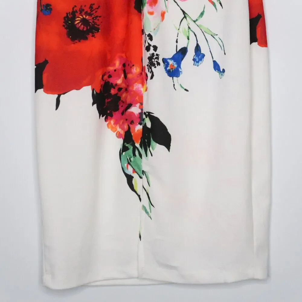 Premier Amour Womens Halter‎ Dress Size 8 White Wedding Floral Vacation Event